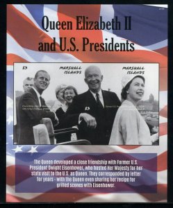 MARSHALL ISLANDS QUEEN ELIZABETH II & US PRESIDENTS EISENHOWER IMPF SHEET  NH