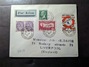 1930 France Airmail Cover Vincennes Aviation Meeting to Liverpool England