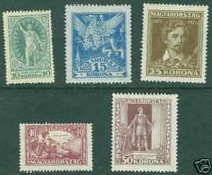 Hungary Magyar Scott B72-6 MH* 1923 set