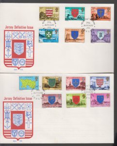 Jersey 1976 Parish Arms & Views 13values, ½p - 15p. on FDC