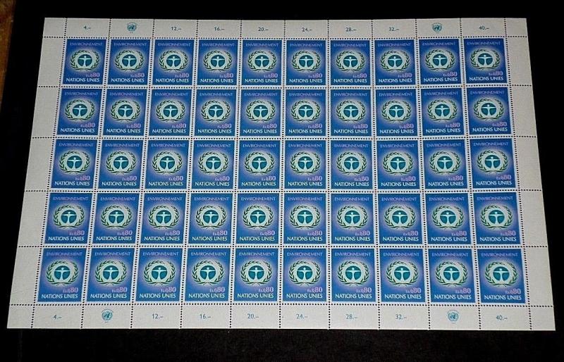 U.N. GENEVA #26, 1972, HUMAN ENVIRONMENT ISSUE, SHEET/50, MNH, NICE!! LQQK!!