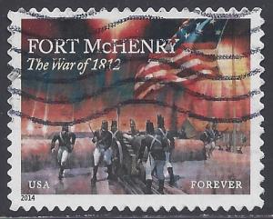 #4921 (49c Forever) War of 1812 Fort McHenry 2014 Used
