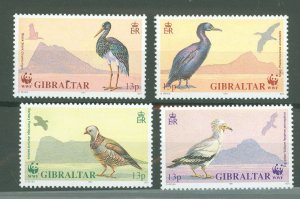 Gibraltar #591-594  Single (Complete Set) (Fauna) (Wildlife) (Wwf)