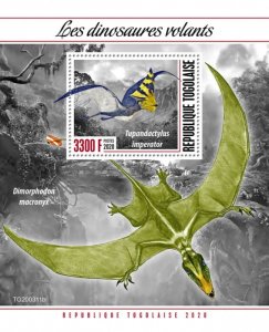 TOGO - 2020 - Flying Dinosaurs - Perf Souv Sheet  - Mint Never Hinged