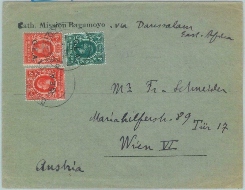 89215 - TANGANYIKA  - POSTAL HISTORY - G.E.A. Overprinted stamps on COVER 1921