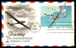 US UXC20 Gliders Artcraft U/A FDC Postal Card