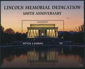 Antigua & Barbuda Stamps 2021 MNH Abraham Lincoln Memorial Dedication 1v S/S