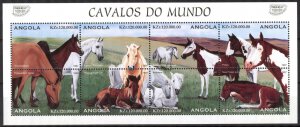 Angola 1997 Horses Mi. 1131/38 Sheet MNH