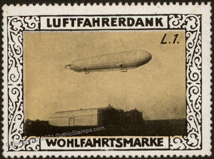 Germany Zeppelin L1 WWI Air Force Memorial Luftfahrerdank Flight MNH Cin G102795