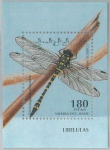 C0411 - Western SAHARA OCCIDENTAL - 1995, Miniature Sheet: Dragonflies, Insects