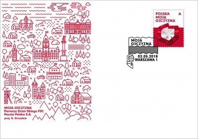 Poland 2018 FDC Stamp Poland My Country Map Flag