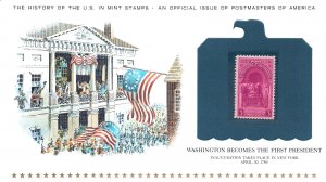 THE HISTORY OF THE U.S. IN MINT STAMPS WASHINGTON BECOMES THE FIRST PRESIDENT