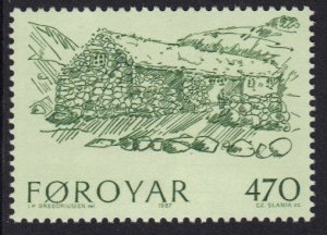 Faroe Islands #154  MNH  1987  Farm buildings 470o