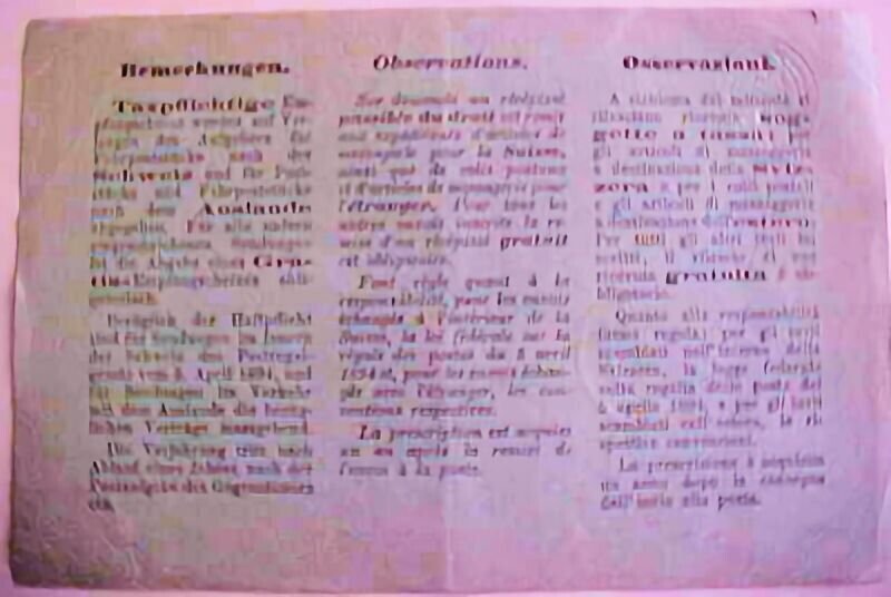 SWITZERLAND 1902 RECEIPT