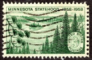 1958, US 3c, Centennial Minnesota Statehood, Used, Sc 1106