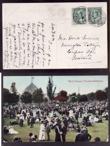 Canada #6190 -1c KEVII pair to Scotland-Postal Station D, West Toronto-Sp 8 1909