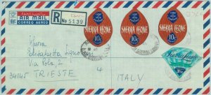 83825 - Sierra Leone - Self-Adhesive stamps on COVER 1972 minerals DIAMONDS food