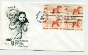 1772 International Year of the Child, Artmaster block of 4 FDC