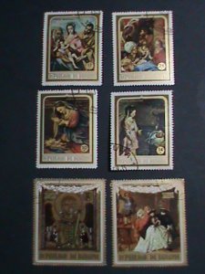 ​BURUNDI STAMP 1968- WORLD FAMOUS PAINTING-VIRGIN & THE CHILD CTO SET EST, $3