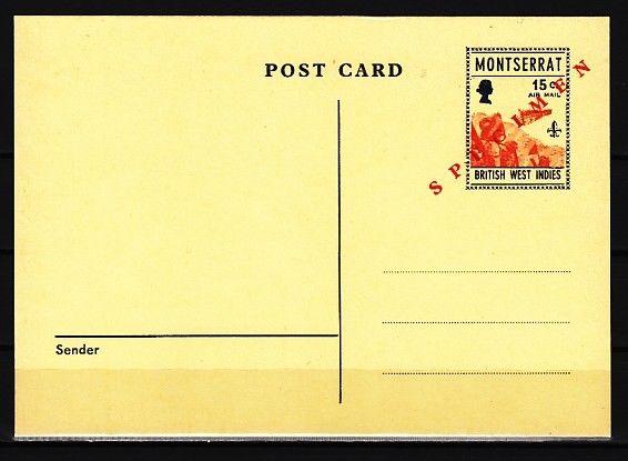 Montserrat, 1971 issue. Scouting Postal Card. Light Yellow & Specimen o/print.