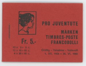 Switzerland B237-9 BOOKLET MNH 1954 PRO JUVENTUTE SBK cat 150 FRANCS (2306A 79)