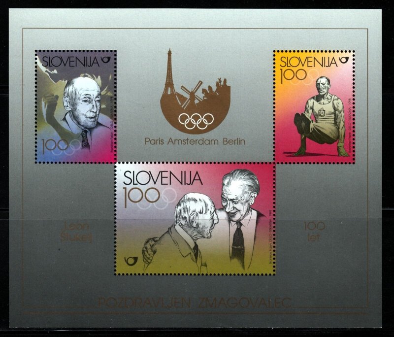 Slovenia Sc 337 NH issue of 1998 - Souvenir Sheet - Olympics