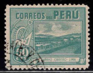 Peru  Scott  414 Used stamp Columbian printing