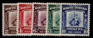 NORTH BORNEO GVI SG D85-D89, 1939 postage due set, NH MINT. Cat £160.