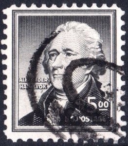 SC#1053 $5.00 Alexander Hamilton (1956) Used