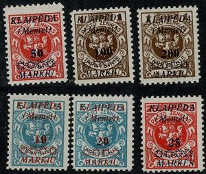 Memel #N12-17 cpl set MH surcharges