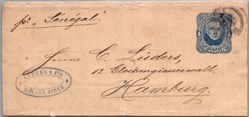 SCHALLSTAMPS ARGENTINA POSTAL HISTORY STATIONERY WRAPER ADDR HAMBURG GERMANY