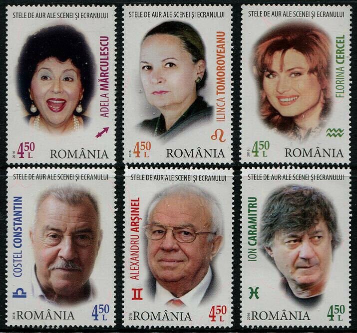 HERRICKSTAMP NEW ISSUES ROMANIA Sc.# 5882-87 Stars of Stage and Screen