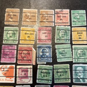 132 All Different Bureau Precancel Stamp Lot Many Different States And Towns 