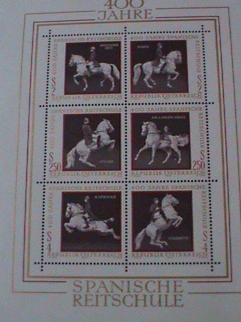 AUSTRIA-1972-SC#929 400TH ANNIV: SPANISH RIDING SCHOOL-VIENNA-MNH SHEET-VF