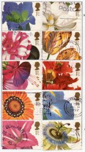 Great Britain Sc 1713-2 1997 Greetings Flowers stamp set used