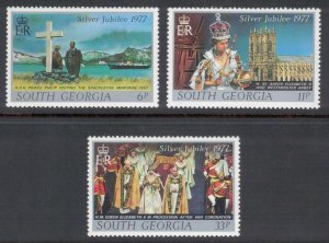 SOUTH GEORGIA 1977 Silver Jubilee; Scott 48-50, SG 50-52; MNH