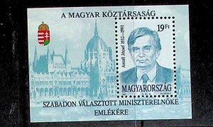 HUNGARY Sc 3417a NH SOUVENIR SHEET OF 1993 - J. ANTALL