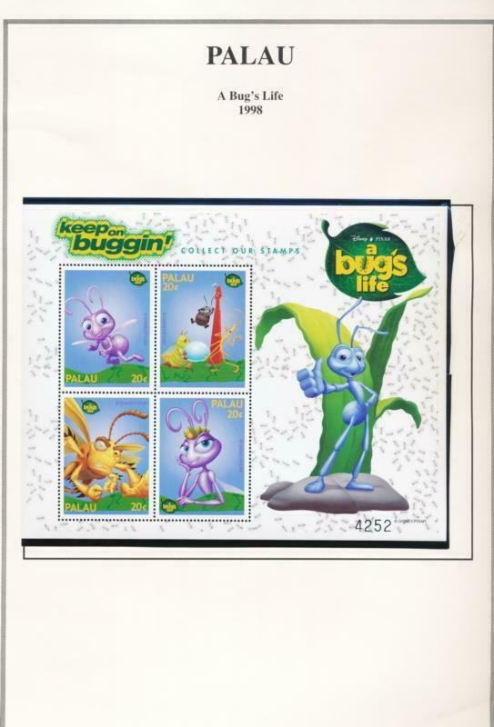 DISNEY PALAU 467-74 MINT NH A BUG'S LIFE 1998