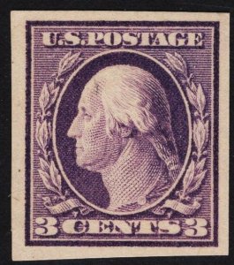 US #483 3c Violet Washington Imperf Type I MINT HINGED SCV $12