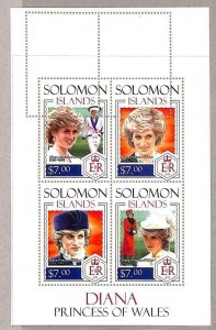 A4882 - SOLOMON ISLANDS - ERROR MIPERF Miniature s: 2015 Princess Diana,...-