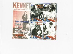 KAPPYSTAMPS ANTIGUA & BARBUDA  JOHN F. KENNEDY SOUVENIR SHEET  H634