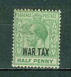 BAHAMAS 1918 WAR TAX #MR6 MINT NO THINS...$2.25