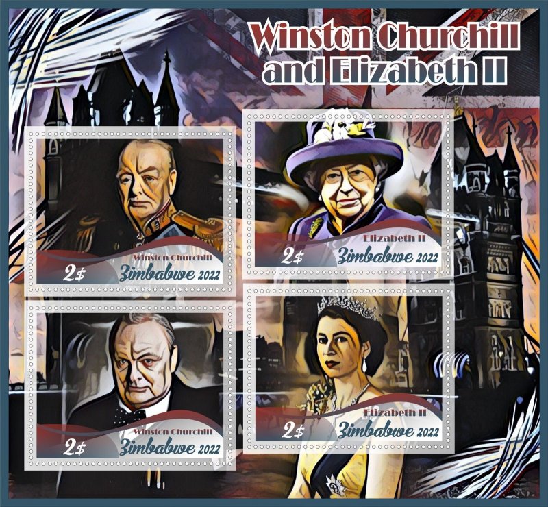 Winston Churchill 8 sheets perforated  NEW