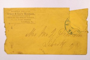 CSA - 1862 Lynchburg VA / Tobacco Advertising & Letter / Stamp Removed - L38863