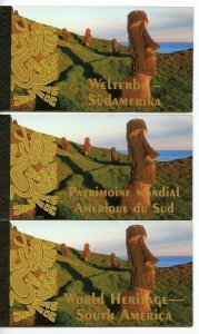 UNITED NATIONS WORLD HERITAGE SET OF 3 SO.AMERICA PRESTIGE BOOKLETS CPL MINT NH 