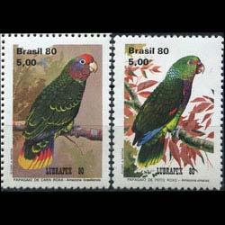 BRAZIL 1980 - Scott# 1715-6 Parrot 5c NH