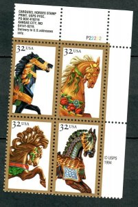 2976 - 2979  Carousel Horses MNH Plate Block - UR