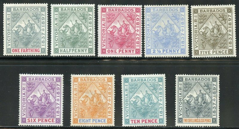 BARBADOS  SCOTT# 81/89 MINT HINGED--SCOTT VALUE $362.50