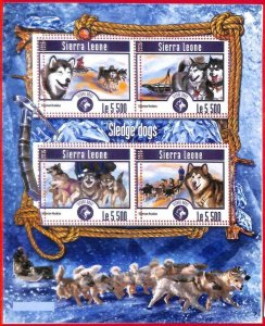 A4659 - SIERRA LEONE - ERROR MISPERF: 2015, Siberian Huskies, Sledge Dogs