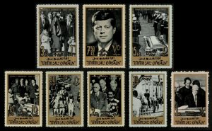 Umm Al Qiwain 1967 - Life of JFK, Kennedy In Memoriam REVAL - Set of 8v - MNH